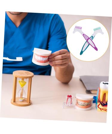 Frcolor 2-Piece Prostheses Cleaning Brush Set | Double-Sided Toothbrush for Cleaning Artificial Dentures | International Shipping Available - Buy Online on GoSupps.com