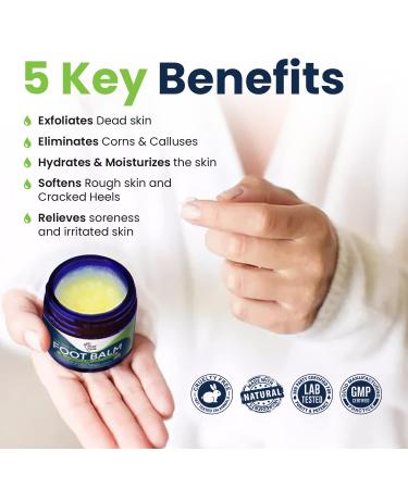 Tea Tree Oil Foot Balm - Moisturizing Antifungal Care for Athletes Foot, Dry Cracked Feet, Heel Callus Removal - USA Made 2oz - Buy Online on GoSupps.com