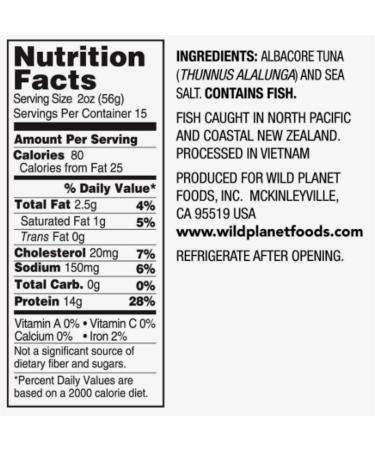 P2P Albacore Wild Tuna Canned Tuna and Sea Salt No Water No Oil Added 5 oz 6 Count Pack - Buy Online on GoSupps.com