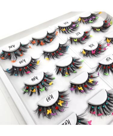 rongweiwang 2x Natural Look Glittery Eyelashes With Sequins Easy Application Long-Lasting Wear Dramatic Christmas Eyelashes Plastic Q-42 - Buy Online on GoSupps.com