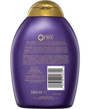 OGX Thick & Full Shampoo Sulfate Free Biotin & Collagen Voluminous & Healthy Hair - 385 ml x 2 - PROMO Pack - Buy Online on GoSupps.com