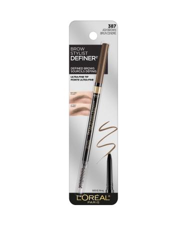 L'Oreal Paris Makeup Brow Stylist Definer Waterproof Eyebrow Pencil UltraFine Mechanical Pencil Draws Tiny Brow Hairs Fills in Sparse Areas Gaps Ounce Count Ash Brown 0.003 Fl Oz