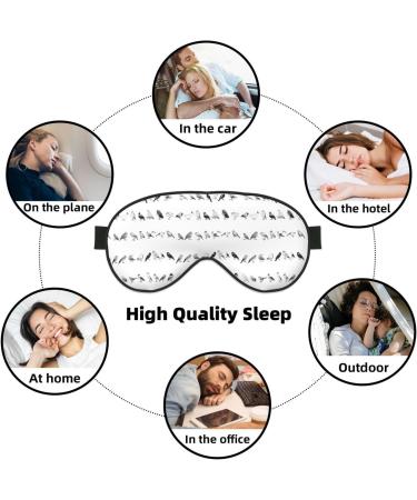 Buy Reusable Soft Sleep Mask Eye for Men & Women - Blackout Eye Cover for Better Sleep Travel & Camping - Perfect Gifts in Black & White Birds - Buy Online on GoSupps.com
