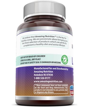 Amazing Nutrition L-Arginine 1000mg Supplement for Cardiovascular Health - 120 Count Tablets, Non-GMO & Gluten-Free - Buy Online on GoSupps.com
