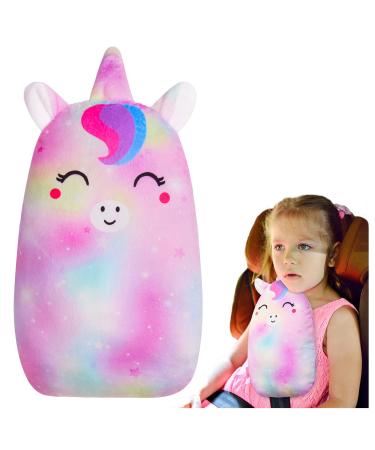 Basumee Unicorn Seat Belt Covers for Kids Seat Belt Pads Seatbelt Pillow Car Seat Head Support for Child Kids Toddlers Baby Purple