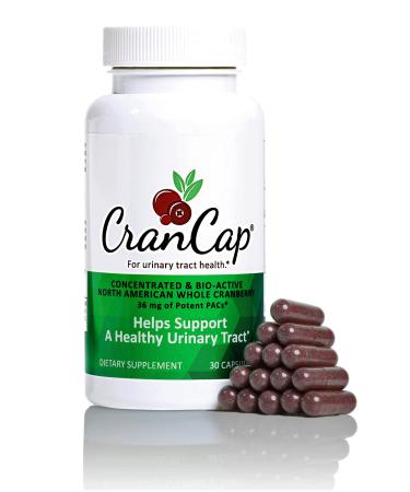 CranCap Cranberry Pills for Urinary Tract Health - 30 Count, 36mg of Potent PACs - Cranberry Extract Helps Cleanse & Protect The Urinary Tract from A UTI - Non-GMO, Vegan and Gluten-Free 30 Count (Pack of 1)