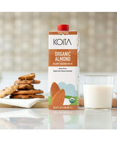Koita Organic Almond Milk - Non-Dairy Plant-Based Nut Milk 1L (6-pack) - Buy Online on GoSupps.com