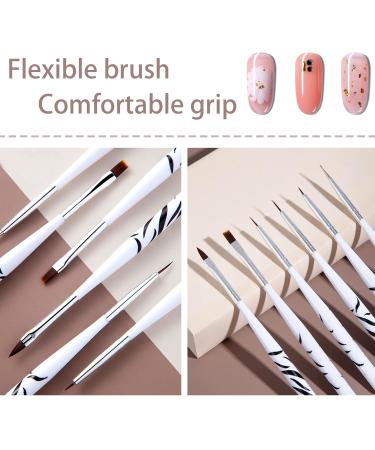 Flywave 8-Piece Gel Brush Set for Nails | Acrylic Nail Art Tools | Professional Gel Painting Brushes - Buy Online on GoSupps.com
