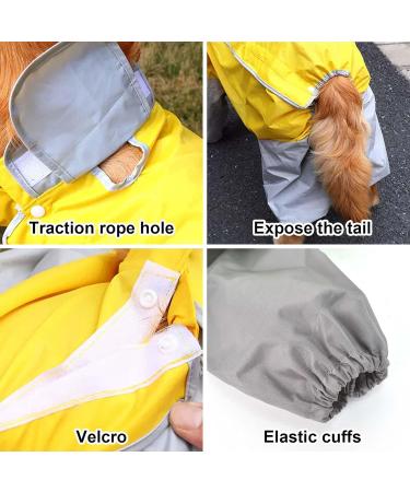 Waterproof Dog Raincoat with Hood - Lightweight Yellow Rain Jacket for Medium & Large Dogs | Perfect for Playgrounds & Vacations - Buy Online on GoSupps.com