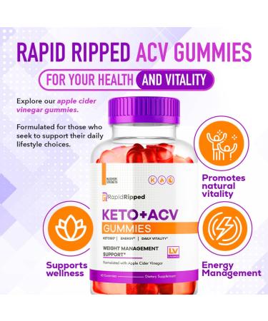 Rapid Ripped Keto ACV Gummies - 60 Count for Fast Weight Loss | Reviews & Benefits - Buy Online on GoSupps.com