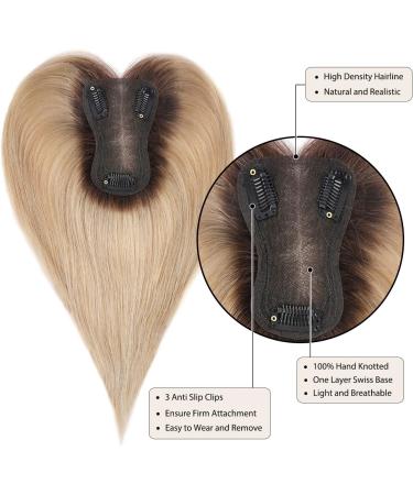 Blonde Human Hair Topper 10 Inch T4/27R# for Women - Wiglets for Thinning Hair - Buy Online on GoSupps.com