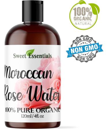 Premium Organic Moroccan Rose Water - 4oz | 100% Pure & Food Grade | Hydrating & Rejuvenating Face & Neck | Imported from Morocco | Rich in Vitamins A & C - Buy Online on GoSupps.com