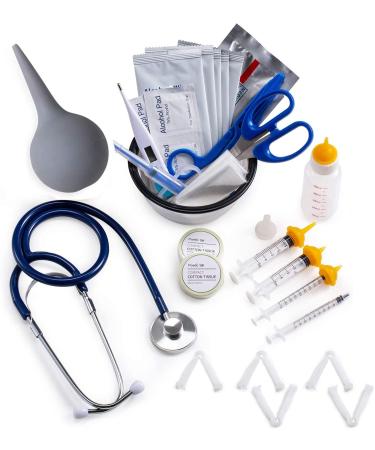 Puppy Kitten Whelping Kit Whelping Kit with Feeding Nipple Bottle Stethoscope Scissors Cord Clamps Aspirator etc Full kit
