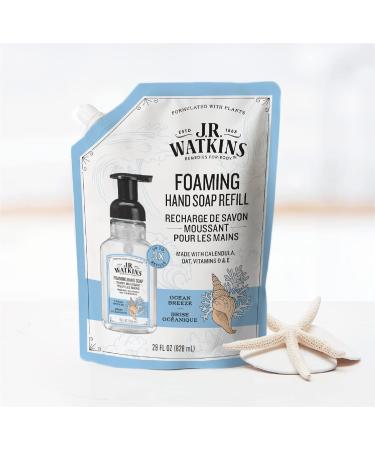 J.R. Watkins Ocean Breeze Foaming Hand Soap Refill Pouch 828 mL - Buy Online on GoSupps.com