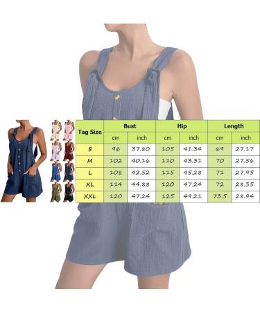 WILLBEST Women's Casual Dungarees Summer Overalls Jumpsuits Short Sleeve Straps Straight Wide Leg Long Pant Romper with Pockets 845-oyvsw-5-blue M - Buy Online on GoSupps.com