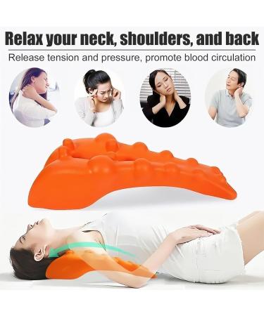 Back Extensor Neck Trapezius Stretcher | Wiyety Orthopedic Massage Pillow for Spinal Correction & Relaxation - Orange - Buy Online on GoSupps.com