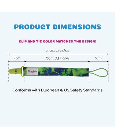 Soothie Pacifier Clip Boy 4-Pack by Akeekah | Eco-Friendly Gift Box | BPA-Free & Washable | Colorful Designs | Safe Baby Pacifier Leash & Binkie Clips - Buy Online on GoSupps.com