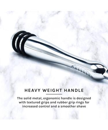 Taconic Shave Heavyweight Non-Pivoting Twin Blade Razor with Chrome Handle | Includes 10 Cartridge Blades - Buy Online on GoSupps.com