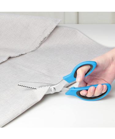 Asdirne Professional Zig Zag Pinking Shears with Rubber Grips - 9.4 Inch, Set of 2 - Buy Online on GoSupps.com