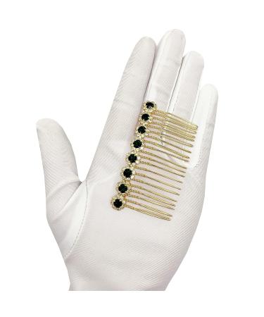 PRETTYLIFE Bridal Crystal Side Combs 2pc Set - Dark Green Wedding Hair Accessories for Women & Girls - Buy Online on GoSupps.com