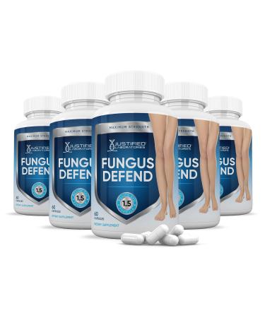 Justified Laboratories (5 Pack) Fungus Defend Pills 1.5 Billion CFU Probiotic 300 Capsules