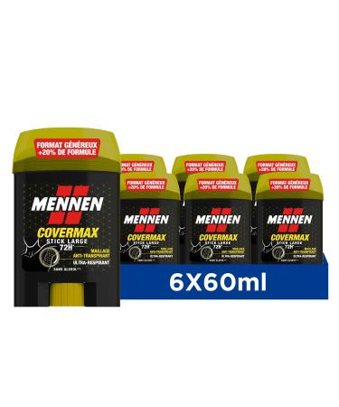 MENNEN COVERMAX Antiperspirant for men 72H large stick without alcohol - Pack of 6