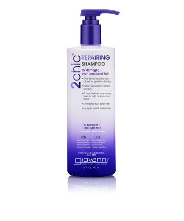 GIOVANNI 2chic Repairing Shampoo  24 oz. Blackberry & Coconut Milk for Dry Damaged Over Processed Color Treated Hair  Enriched with Argan  Shea Butter  Keratin  Sulfate Free  No Parabens (Pack of 1) - Buy Online on GoSupps.com