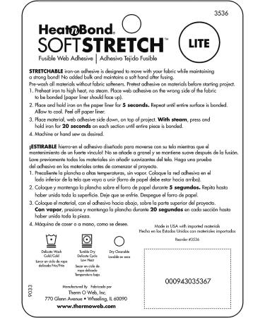 HeatnBond 3536 Soft Stretch Lite Fusible Interfacing - 5/8 inch x 10 Yard - Buy Online on GoSupps.com