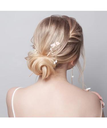 Lurrose 2-Piece Chinese Hair Rods & Metal Pearl Hairpins - Japanese Hairsticks with Floral Design | Opal Hair Jewelry - Buy Online on GoSupps.com