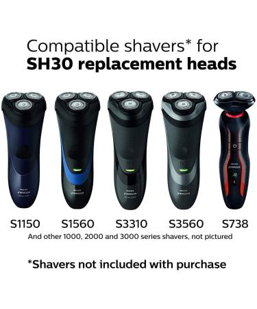 Philips Shaving Heads SH30 for Series 1000-2000-3000 | Original Replacement Parts (Pack of 3) - Fast International Shipping - Buy Online on GoSupps.com