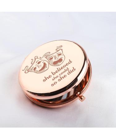 SEIRAA Theatre Drama Teacher Compact Mirror - Actress Gift Pocket Mirror - She Believed She Could - Buy Online on GoSupps.com