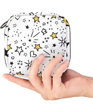 Stylish Women's Napkin Storage Bag - Portable Menstrual Cup & Bandages Holder | Spring & Summer Mood Stars & Hearts - Buy Online on GoSupps.com