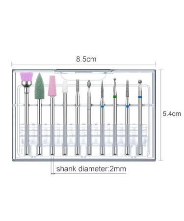 10 Professional Diamond Nail Bits Set | Tungsten Steel Cuticle Remover & Manicure Tools for Perfect Nail Care - Buy Online on GoSupps.com