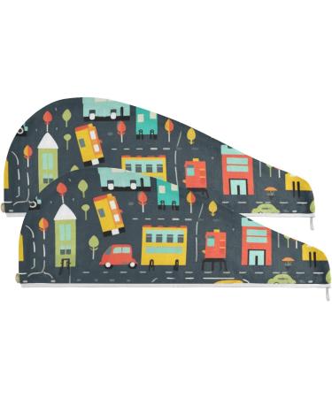 Super Absorbent Hair Towel 2 Pack - Quick Dry Hair Turbans for Women & Girls | Car Bus Truck Road Use - Buy Online on GoSupps.com