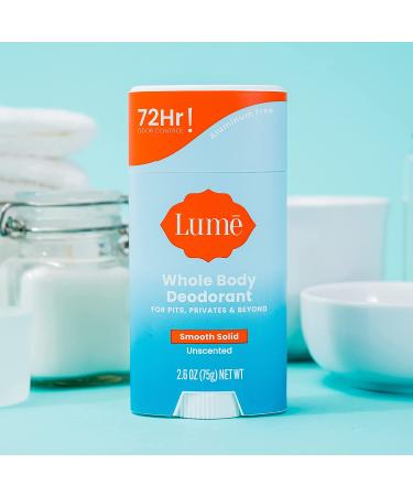 Lume Natural Solid Deodorant Stick - Aluminum-Free, Hypoallergenic & Unscented - 2.6 oz - Buy Online on GoSupps.com