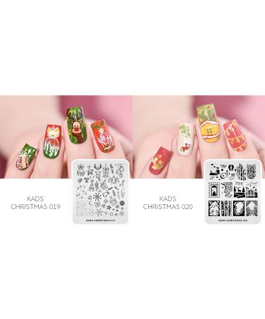 Alexnailart Christmas Nail Stamping Plates Set - 10 Piece Multi-Pattern Design Stencils with Storage Bag (Set7) - Buy Online on GoSupps.com