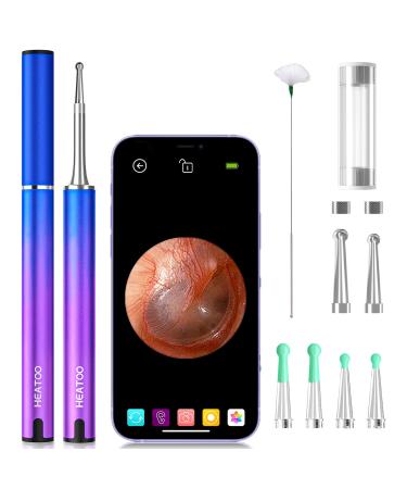 HEATOO Ear Wax Removal with Camera  1080P HD Ear Cleaning Endoscope with 6 Bright LED Lights  Smart Ear Wax Cleaning Tools Ear Wax Remover for iPhone  iPad  Android Smartphone  Tablets