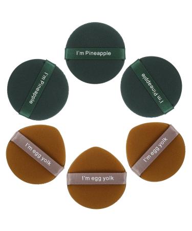 FRCOLOR 6pcs Puff Foundation Blending Sponge Set | Dark Green Makeup Egg & Powder Puff for Flawless Face & Body Application - Hydrophilic Polyurethane | International Shipping Available - Buy Online on GoSupps.com