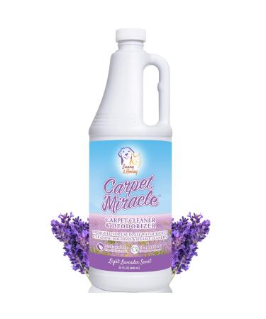 Carpet Miracle - Carpet Cleaner Solution Shampoo for Machine Use, Deep Stain Remover and Odor Deodorizing Formula, Use On Rug Car Upholstery and Carpets (Light Lavender Scent, 32FL OZ) Lavender 32 Fl Oz (Pack of 1)
