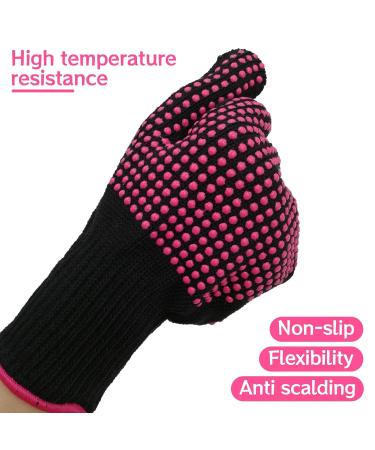 Kuryt Heat Resistant Gloves for Hair Styling - 1 Pair | Non-Slip Silicone Protection, Ideal for Hairdresser Irons, Wands, Flat Irons, and Hot-Air Brushes - Buy Online on GoSupps.com