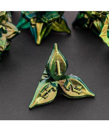 KERWELLSI Metal Dice Set - Unique Leaf Design D&D Dice with Cool Box | Handmade Polyhedral Dice for RPG Games - Buy Online on GoSupps.com