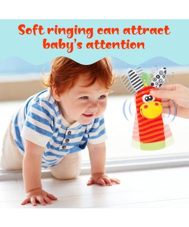 Yorgewd 4 Pack Baby Rattling Toys Soft Plush Development Gifts for Newborn Girls & Boys | International Shipping - Buy Online on GoSupps.com