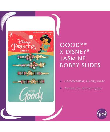 GOODY Disney Princess Jasmine Bobby Pins - 4 Count, Slideproof Rhinestone Bobbies for Men, Women, Boys & Girls - Hair Accessories for All Hair Types - Buy Online on GoSupps.com