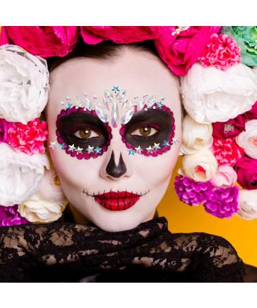 Hair Rhinestones & Eye Body Stickers | 4 Sheets of Face & Eyebrow Gems for Glam Looks - Buy Online on GoSupps.com