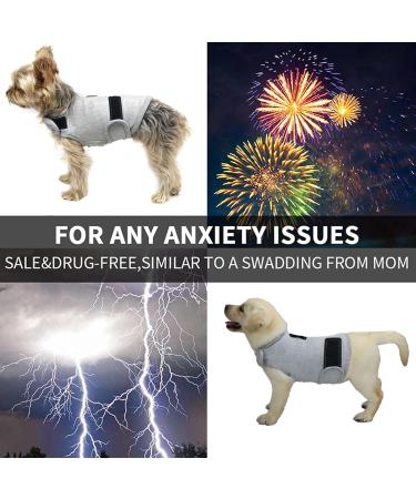 Dog Calming Coat - Thunder Wrap Vest for Fear Relief | Reflective Stripes | Light Gray - International Shipping - Buy Online on GoSupps.com