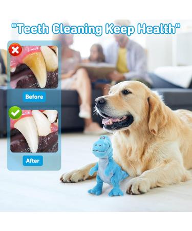 Shop Iokheira Cuddly Dog Toys Squeaky & Plush Light Blue Tyrannosaurus Rex for All Dog Sizes - Buy Online on GoSupps.com