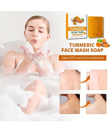 Turmeric Kojic Acid Soap Turmeric Soap Nature Turmeric Soap Dark Spot Corrector Pure Turmeric Handmade Soap Bar For Face & Body Moisturizing Erase Fine Lines Friendly Vegan&Cruelty Free - Buy Online on GoSupps.com