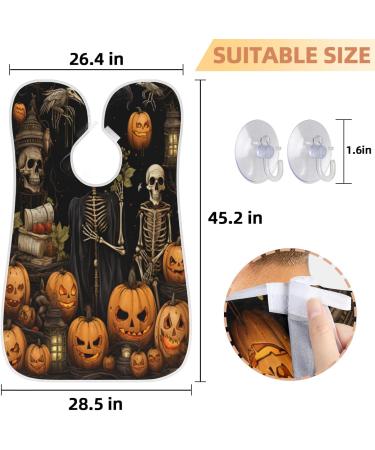 Beard Bib Apron for Men | Halloween Pumpkin Skeleton Hair Catcher | Perfect Gift for Dad - Father's Day Anniversary Christmas - Buy Online on GoSupps.com