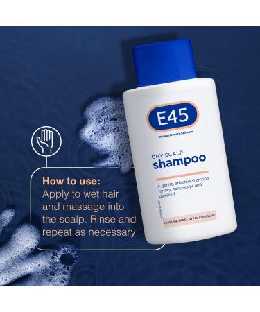 E45 Dermatological Dry Scalp Shampoo 200ml - Pro Vitamin B5 Hydrating Shampoo for Dry Scalp Relief - Anti Dandruff, Perfume Free - Buy Online on GoSupps.com