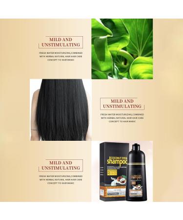  Generisch Coconut shampoo for black hair - Black plant-based hair coloring shampoo - Coconut oil - Fast coloring - Long-lasting color shampoo - Buy Online on GoSupps.com